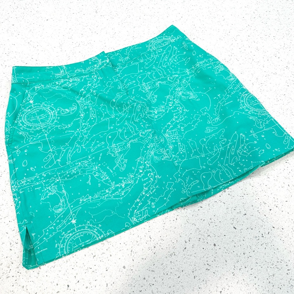 Izod Teal Nautical Print Skort